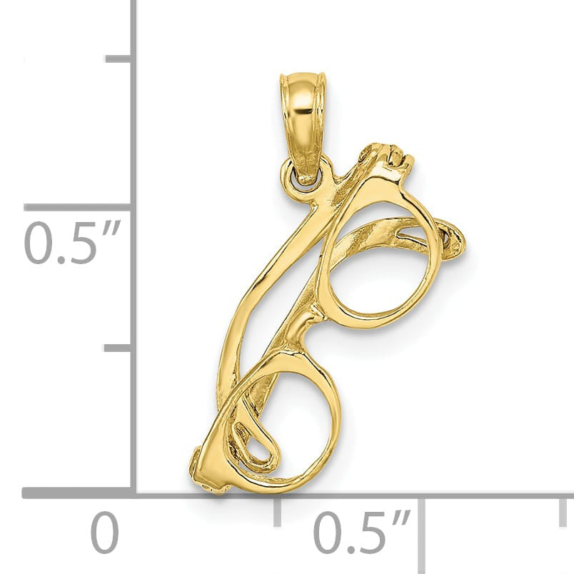 10K Yellow Gold 3-D Moveable Eyeglasses Charm