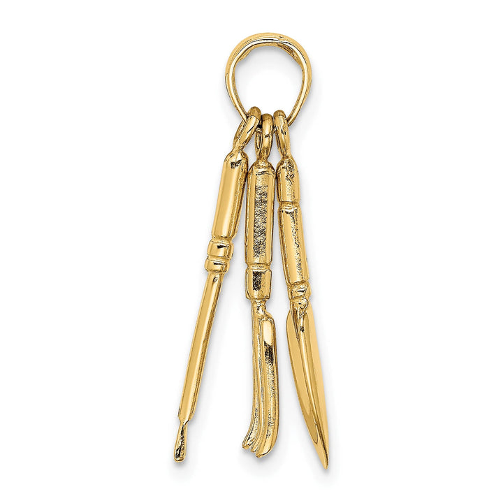 10K Yellow Gold 3-D Moveable Garden Hand Tool Collection Charm