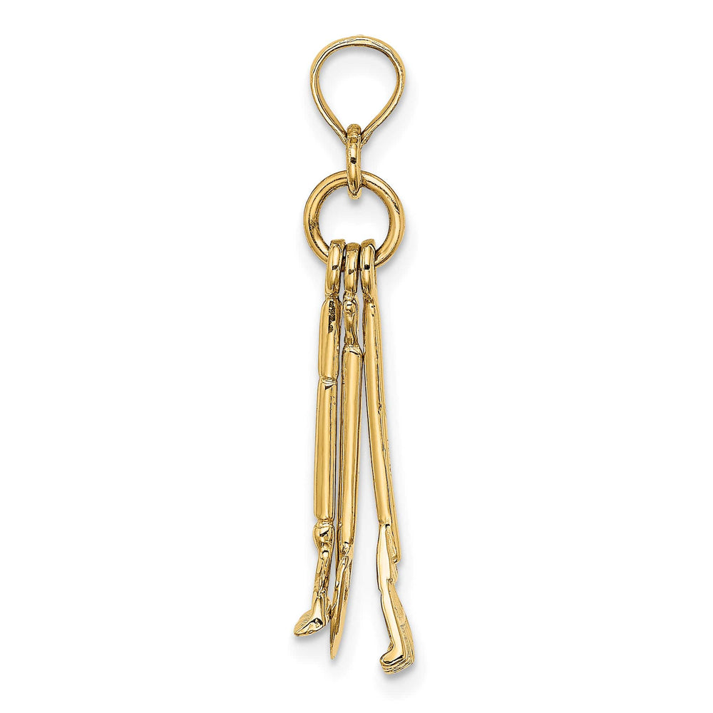 10K Yellow Gold 3-D Moveable Garden Tool Collection Charm