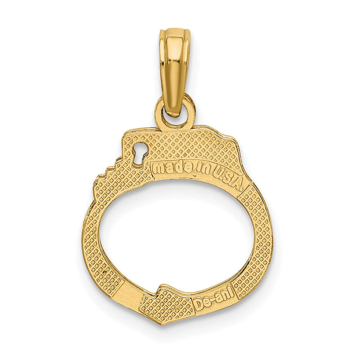 10K Yellow Gold 3-D Moveable Handcuffs Charm