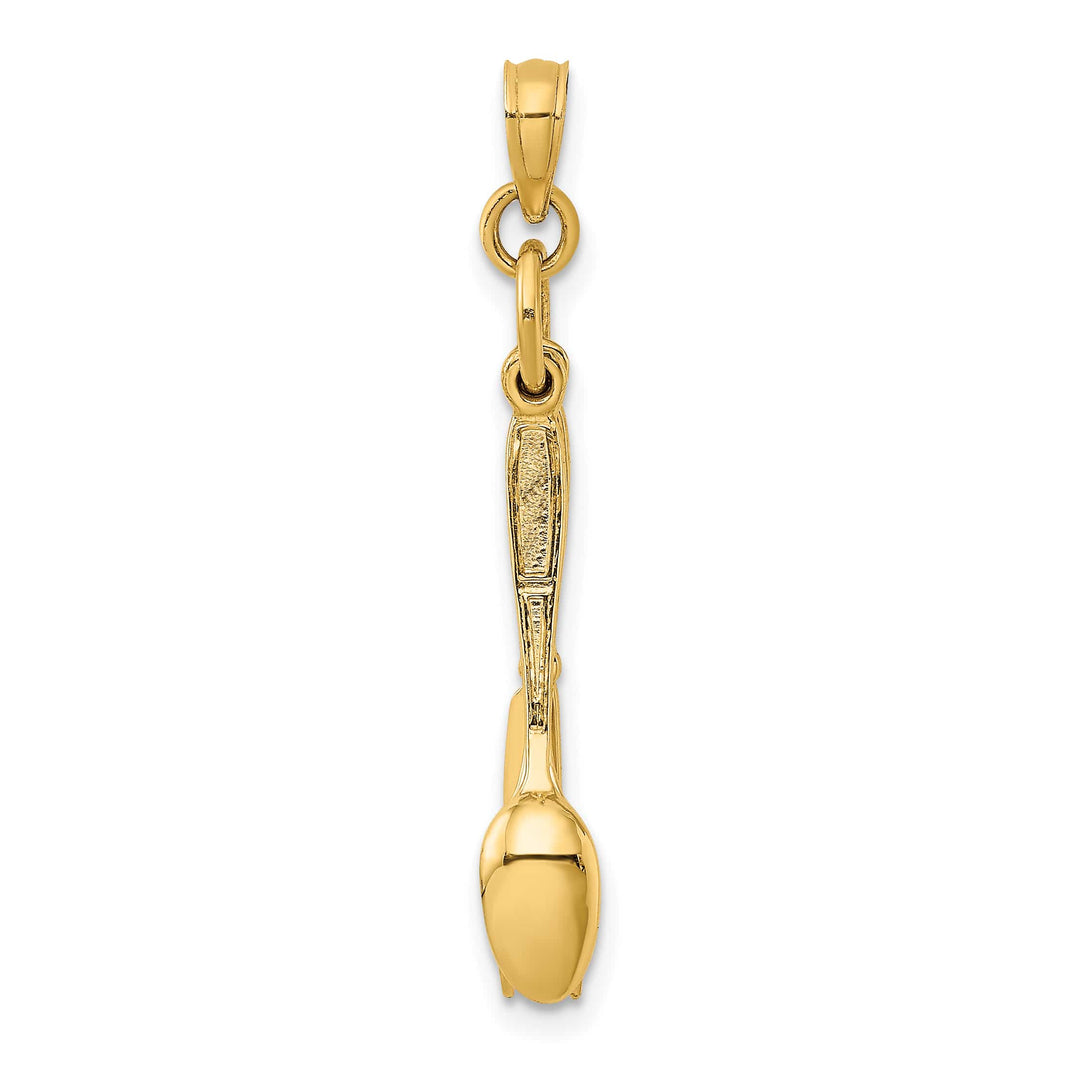 10K Yellow Gold 3-D Moveable Knife / Fork / Spoon Charm