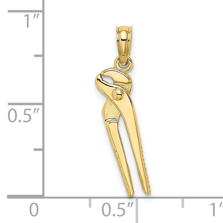 10K Yellow Gold 3-D Moveable Locking Wrench Charm