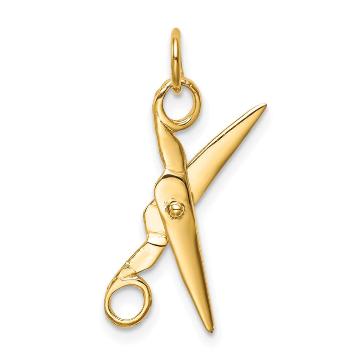 10K Yellow Gold 3-D Moveable Scissors Charm