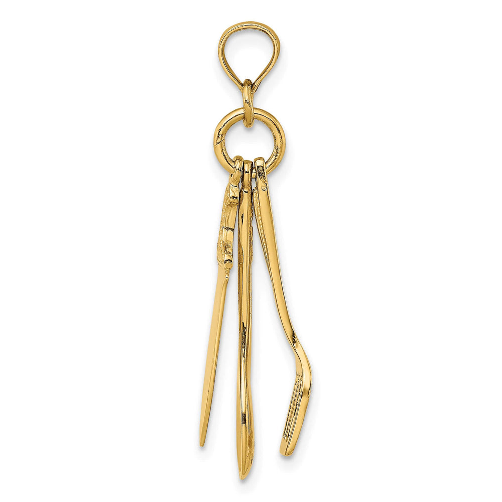 10K Yellow Gold 3-D Moveable Spatula / Spoon / Knife Charm