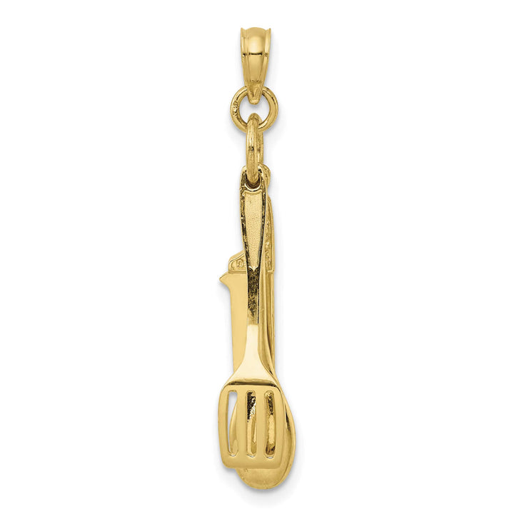 10K Yellow Gold 3-D Moveable Spatula / Spoon / Knife Charm