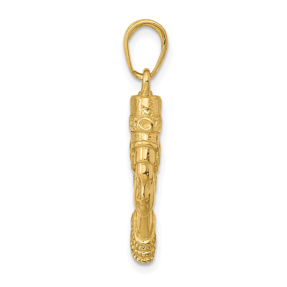 10K Yellow Gold 3-D Nefertiti Pendant, Large