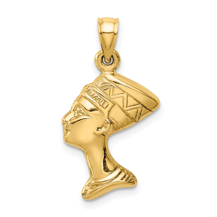10K Yellow Gold 3-D Nefertiti Pendant, Small