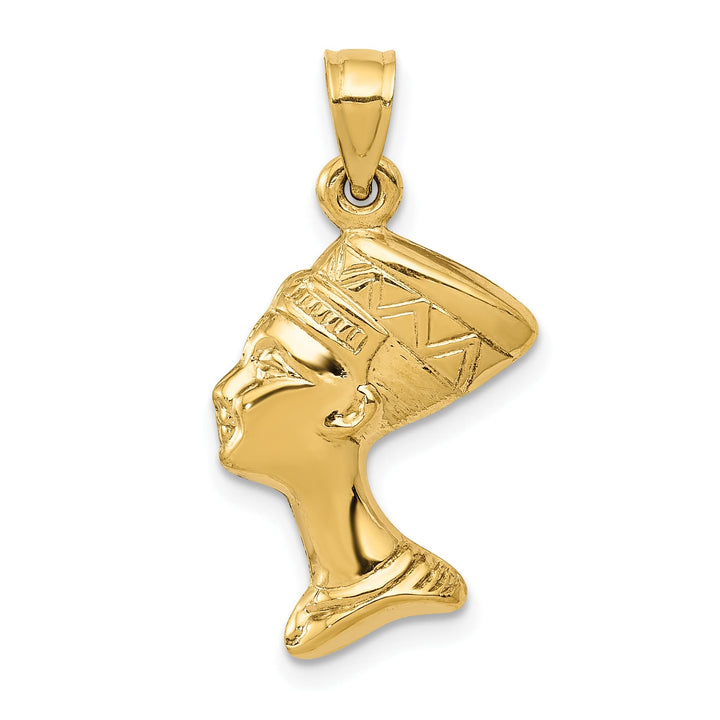 10K Yellow Gold 3-D Nefertiti Pendant, Small