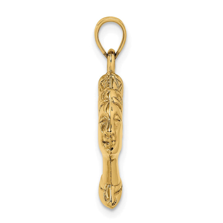 10K Yellow Gold 3-D Nefertiti Pendant, Small