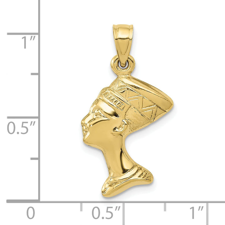 10K Yellow Gold 3-D Nefertiti Pendant, Small
