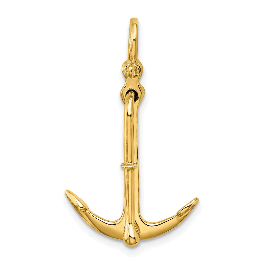 10K Yellow Gold 3-D Polished Anchor 2-Piece Moveable Charm