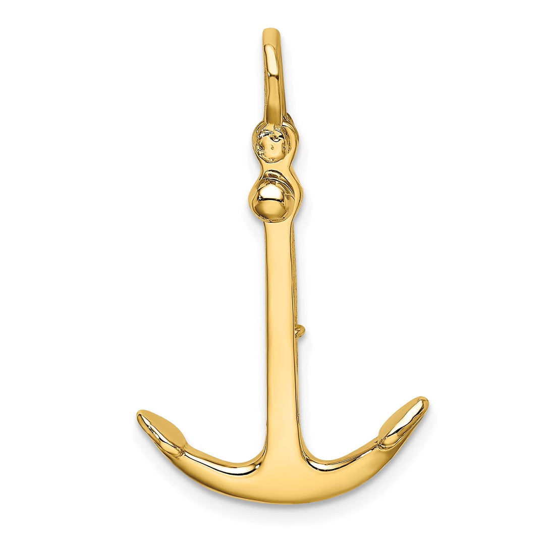 10K Yellow Gold 3-D Polished Anchor 2-Piece Moveable Charm