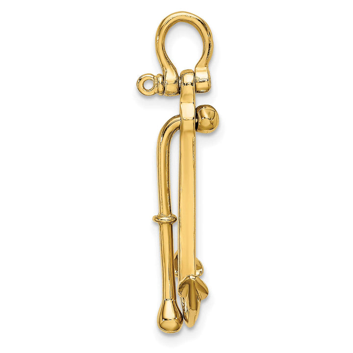 10K Yellow Gold 3-D Polished Anchor 2-Piece Moveable Charm
