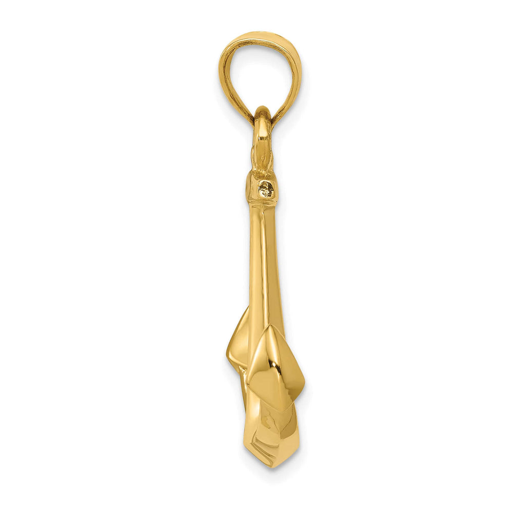 10K Yellow Gold 3-D Polished Anchor Pendant