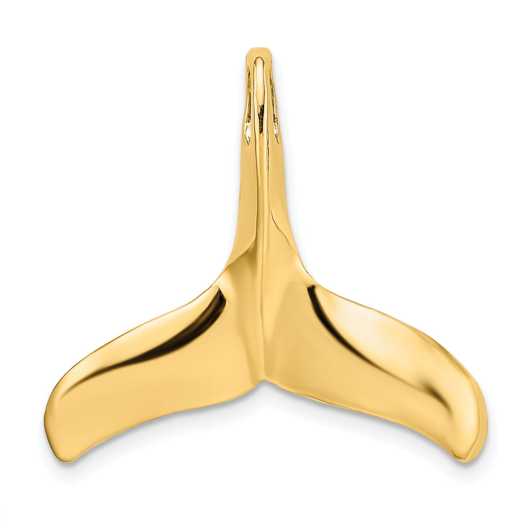 10K Yellow Gold 3-D Polished and Textured Whale Tail Charm
