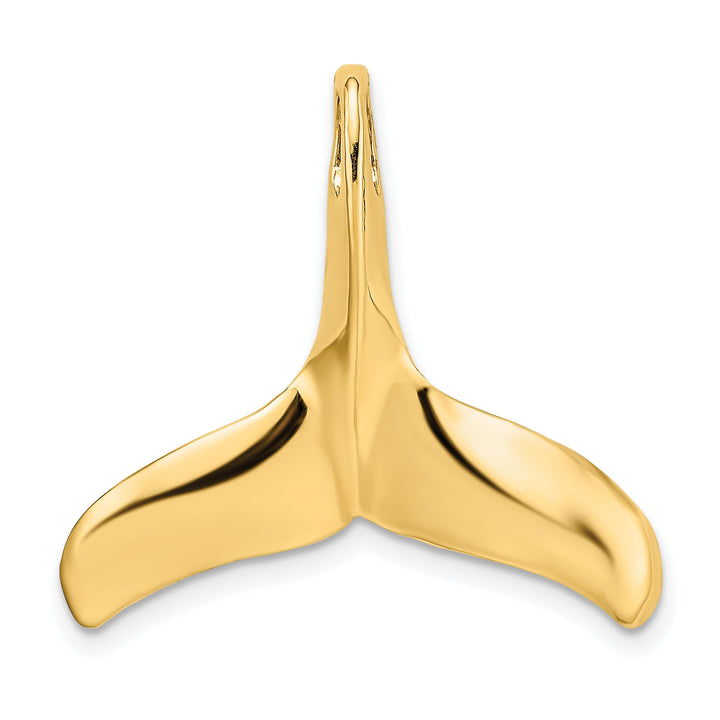 10K Yellow Gold 3-D Polished and Textured Whale Tail Charm