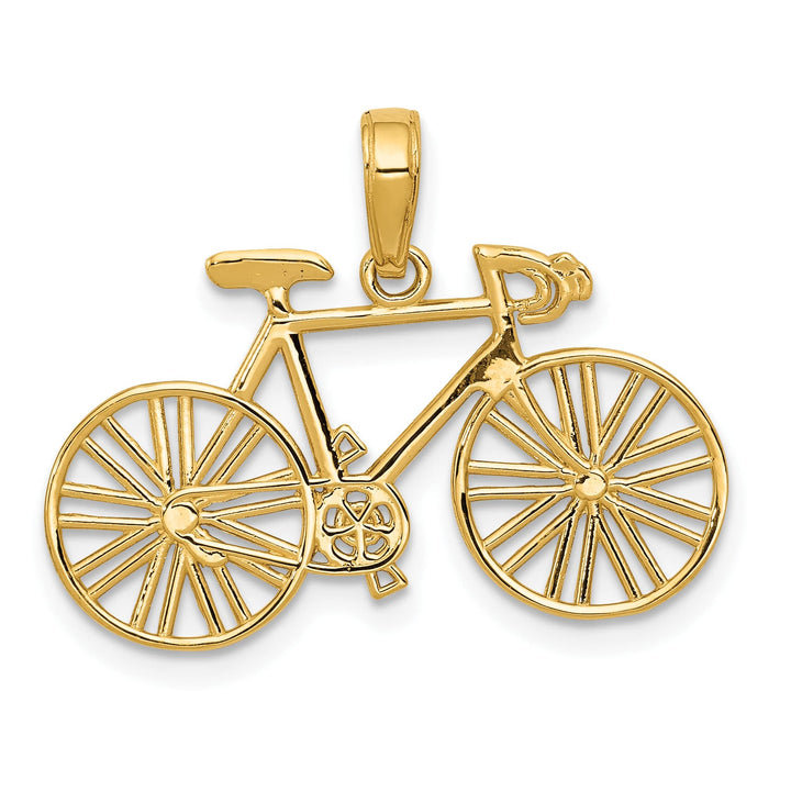 10K Yellow Gold 3-D Polished Bicycle Charm