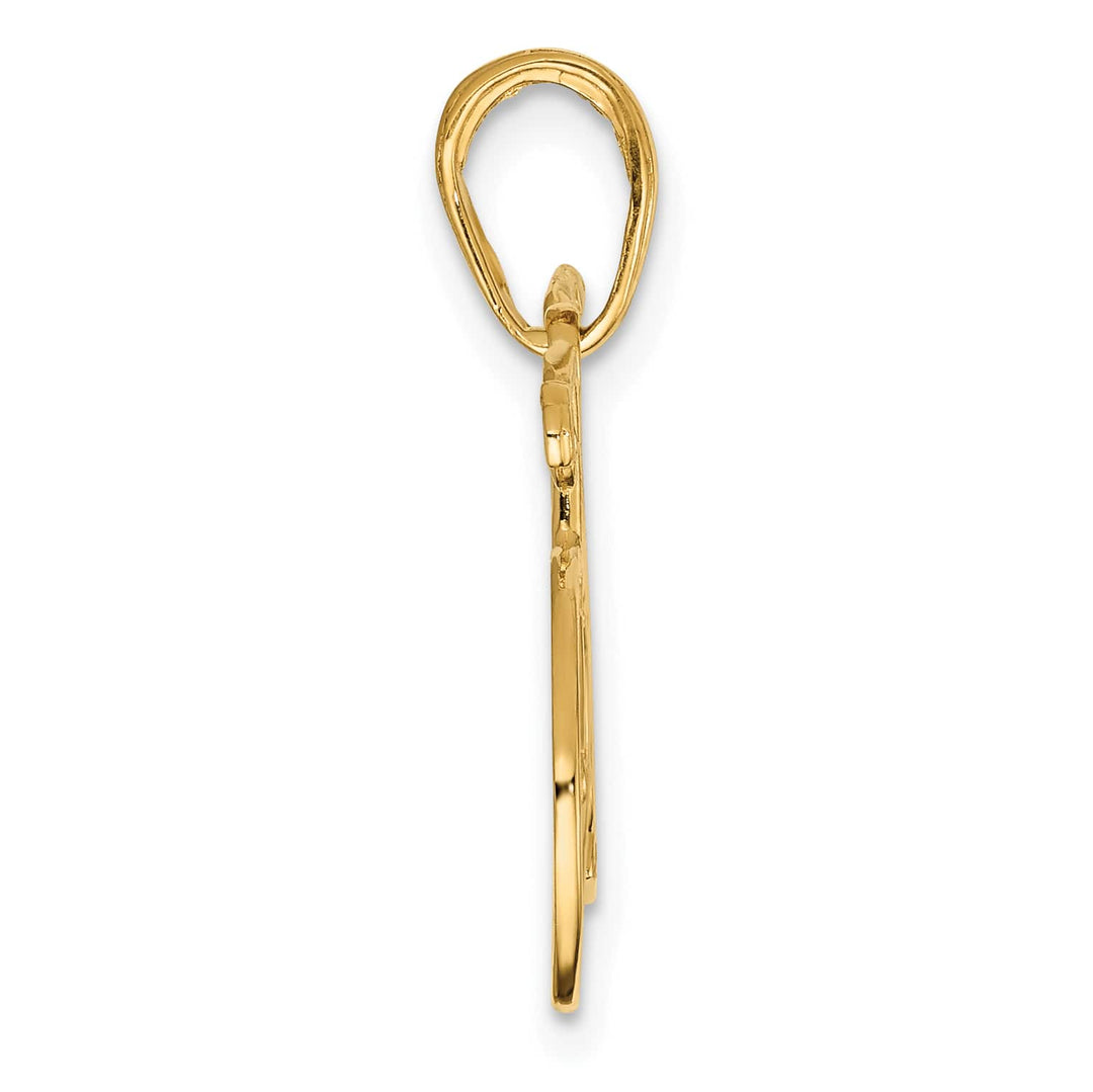 10K Yellow Gold 3-D Polished Bicycle Charm