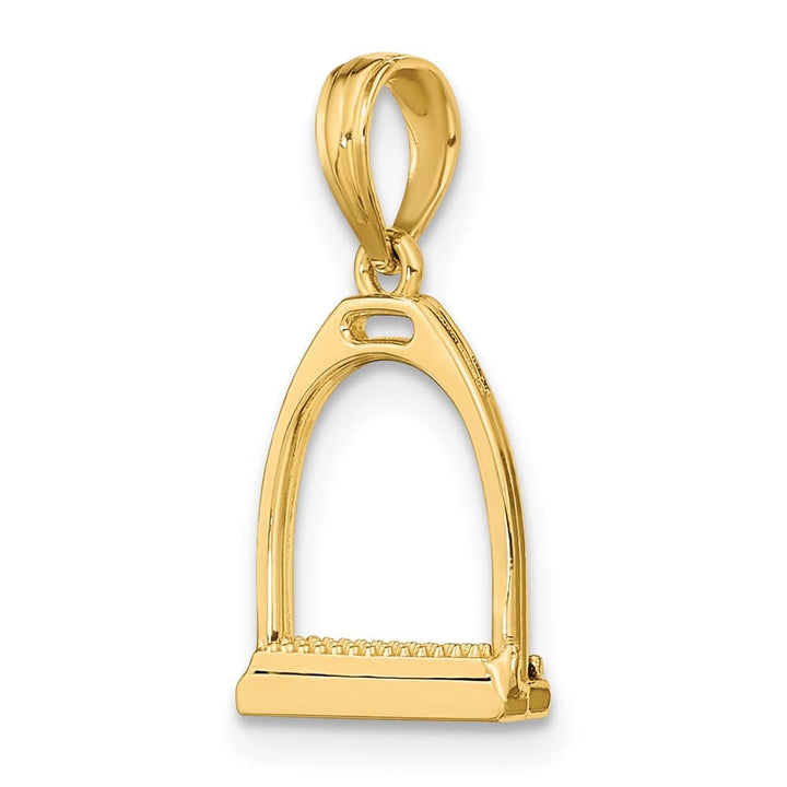 10K Yellow Gold 3-D Polished Medium Horse Stirrup Charm