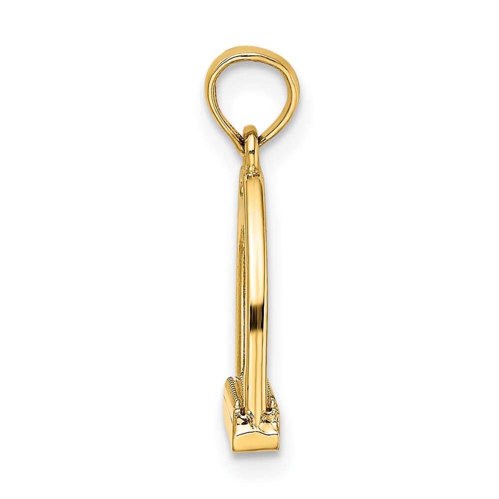 10K Yellow Gold 3-D Polished Medium Horse Stirrup Charm