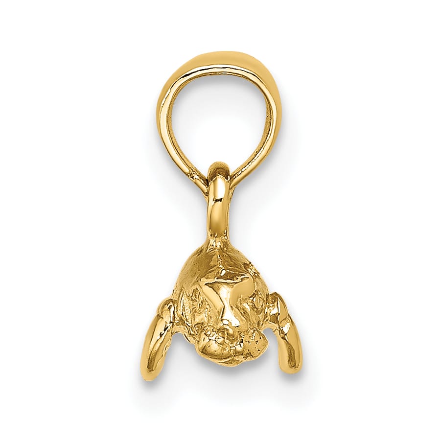 10K Yellow Gold 3-D Polished Mini Manatee Charm