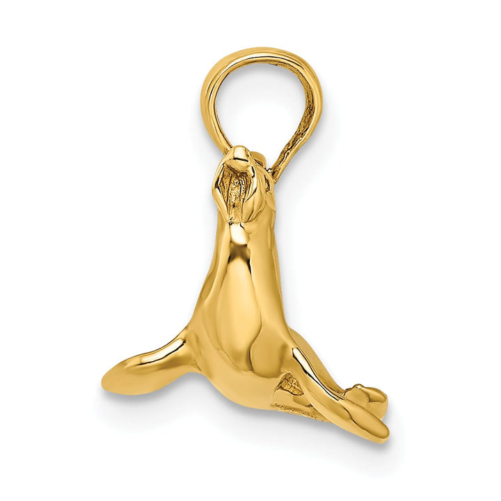 10K Yellow Gold 3-D Polished Seal Charm