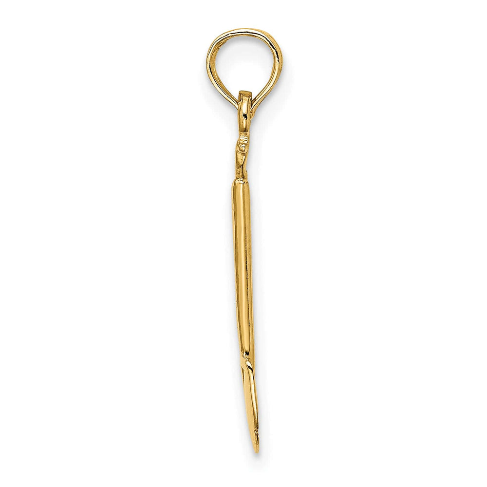 10K Yellow Gold 3-D Polished Shovel Garden Tool Charm