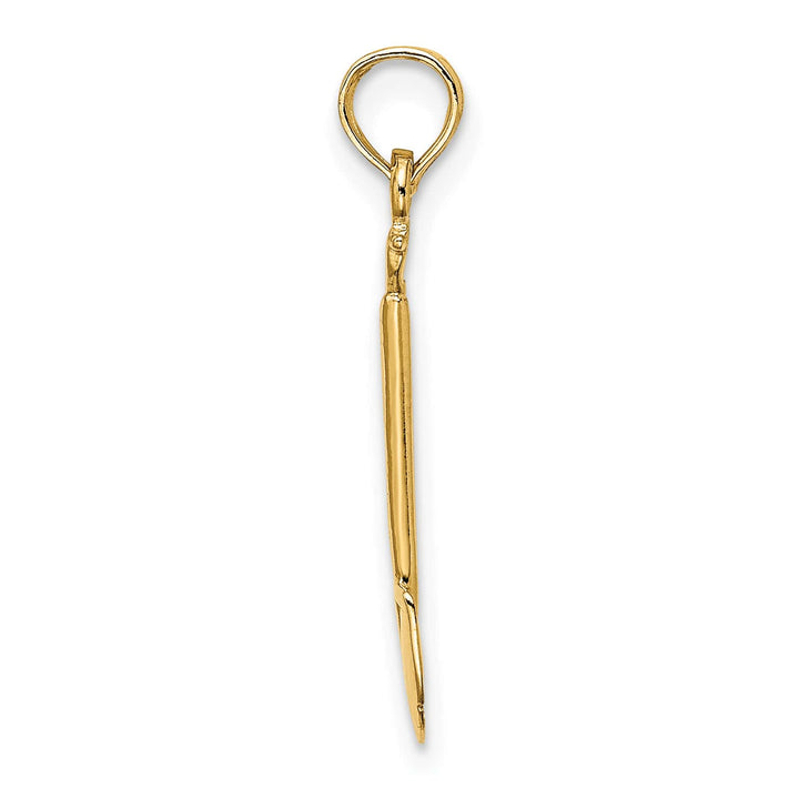 10K Yellow Gold 3-D Polished Shovel Garden Tool Charm
