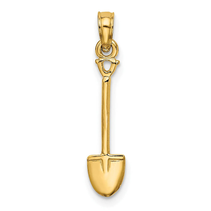 10K Yellow Gold 3-D Polished Shovel Garden Tool Charm