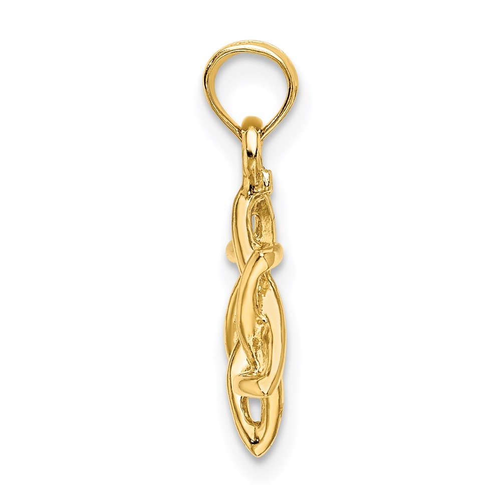 10K Yellow Gold 3-D Polished Star of David Charm