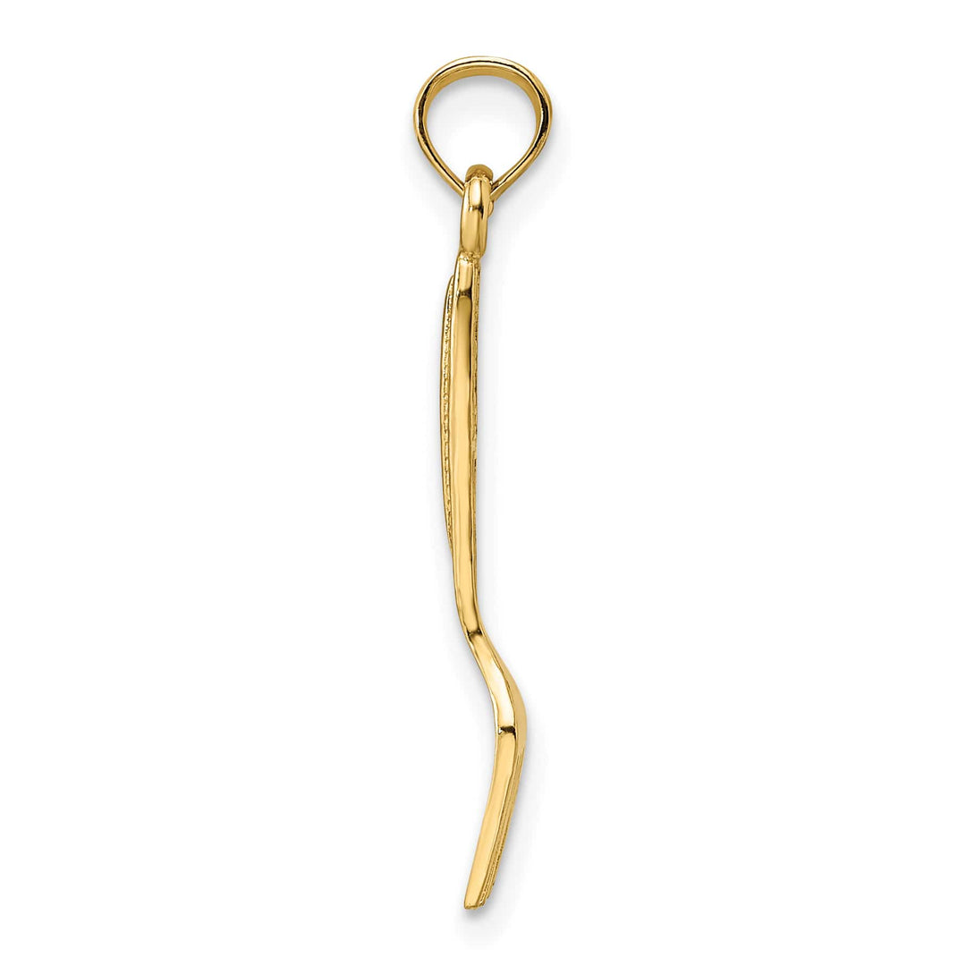10K Yellow Gold 3-D Polished Table Fork Charm
