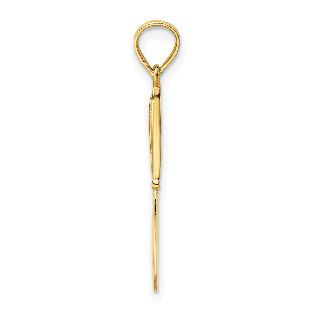 10K Yellow Gold 3-D Polished Table Knife Charm