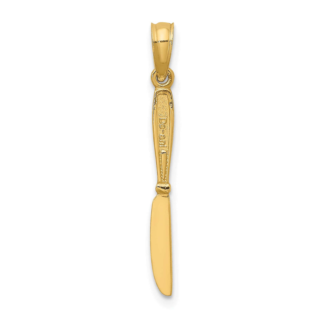 10K Yellow Gold 3-D Polished Table Knife Charm