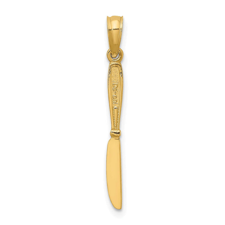 10K Yellow Gold 3-D Polished Table Knife Charm