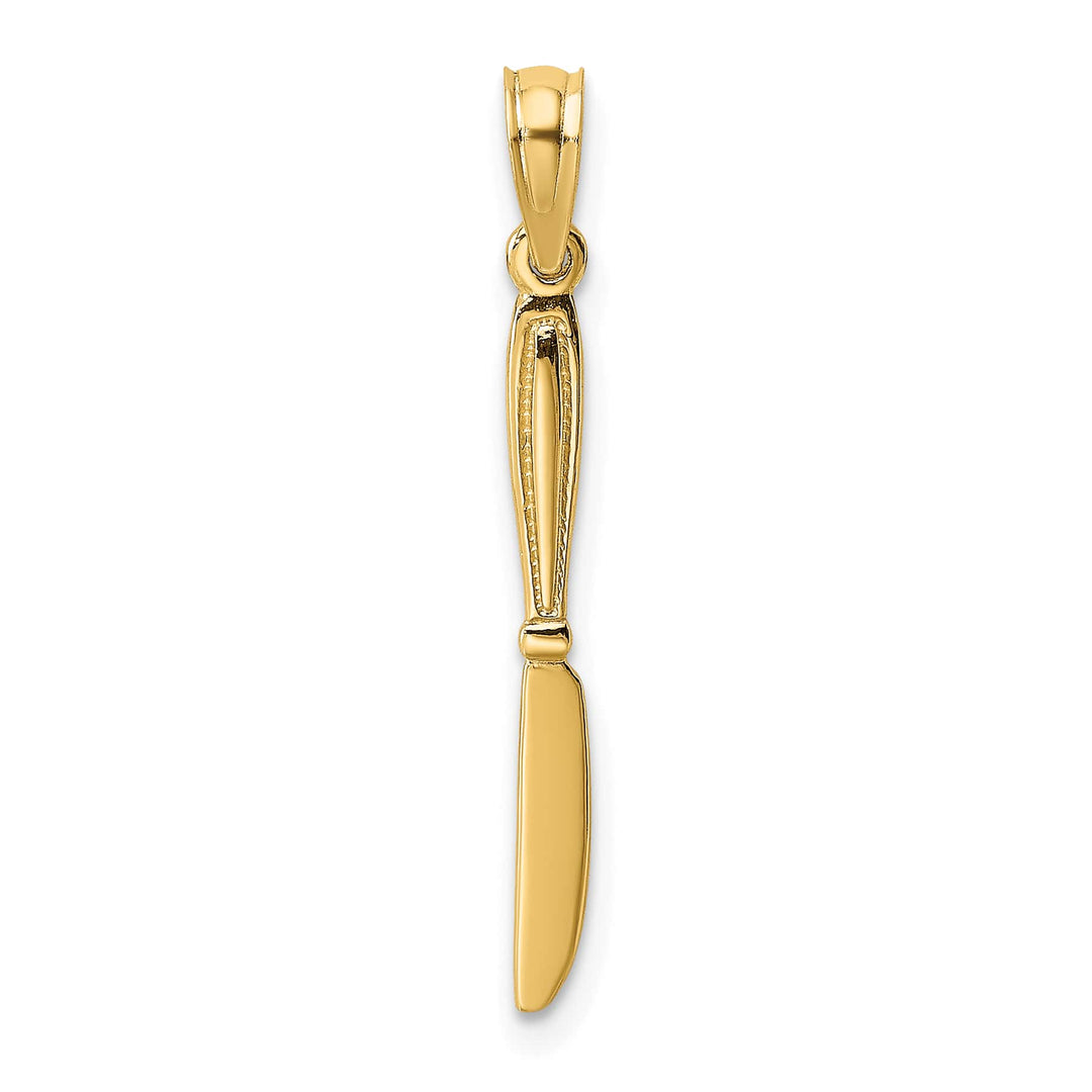 10K Yellow Gold 3-D Polished Table Knife Charm