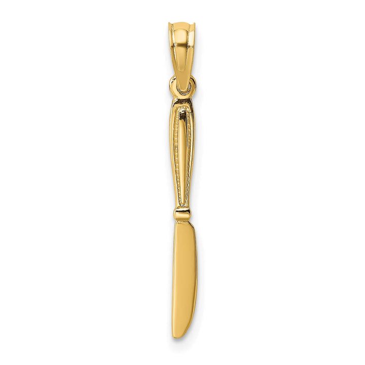 10K Yellow Gold 3-D Polished Table Knife Charm