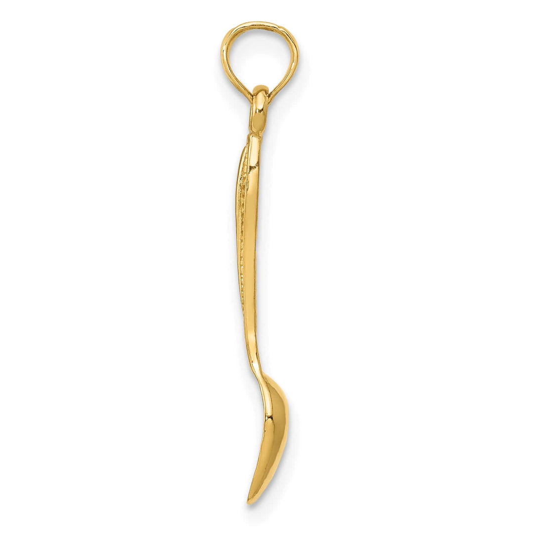 10K Yellow Gold 3-D Polished Table Spoon Pendant
