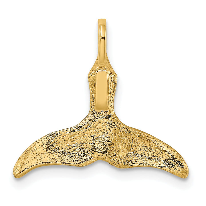 10K Yellow Gold 3-D Polished Whale Tail Charm, Medium