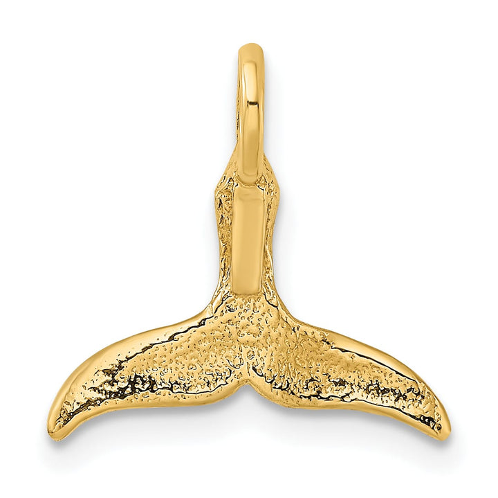 10K Yellow Gold 3-D Polished Whale Tail Charm, Small