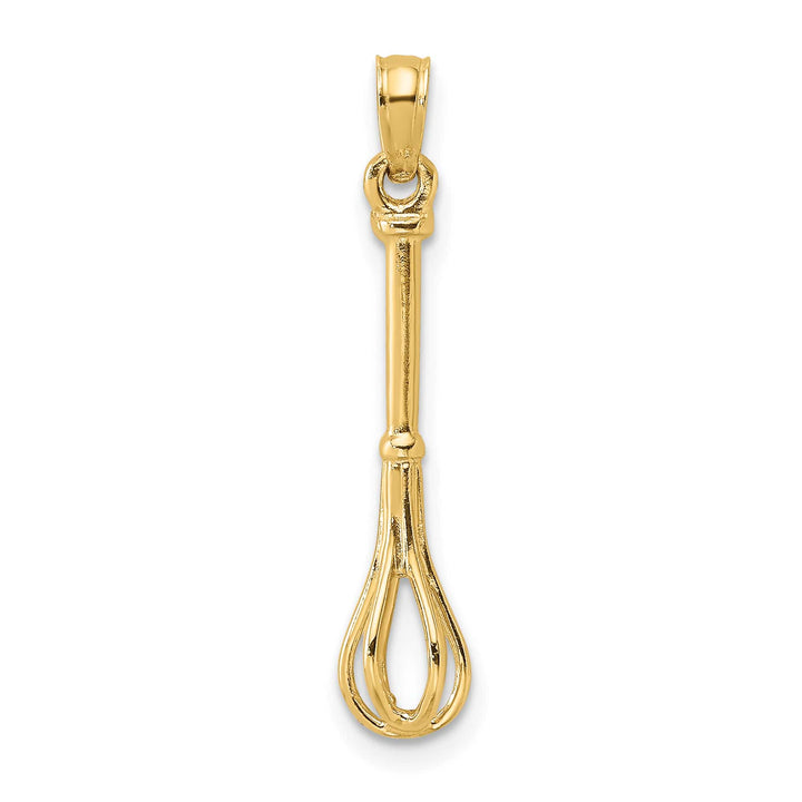 10K Yellow Gold 3-D Polished Whisk Charm