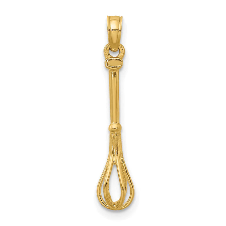 10K Yellow Gold 3-D Polished Whisk Charm
