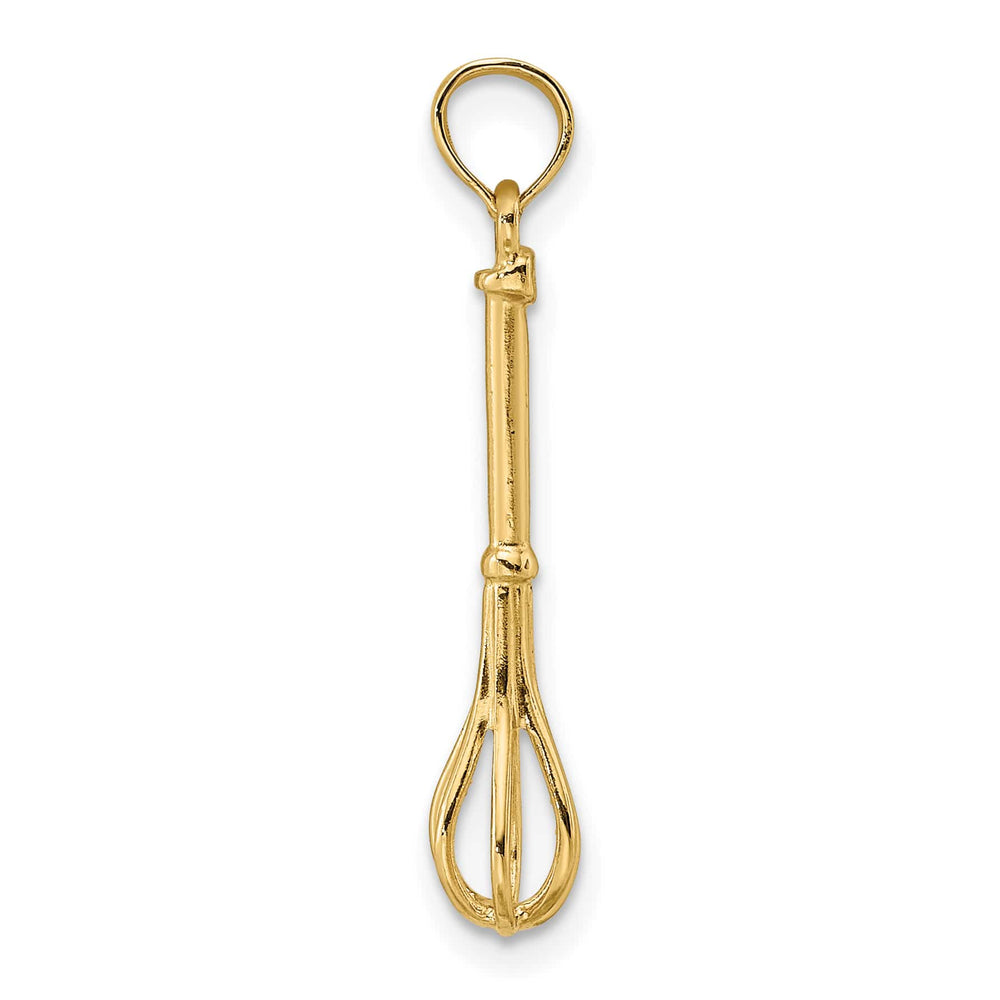 10K Yellow Gold 3-D Polished Whisk Charm