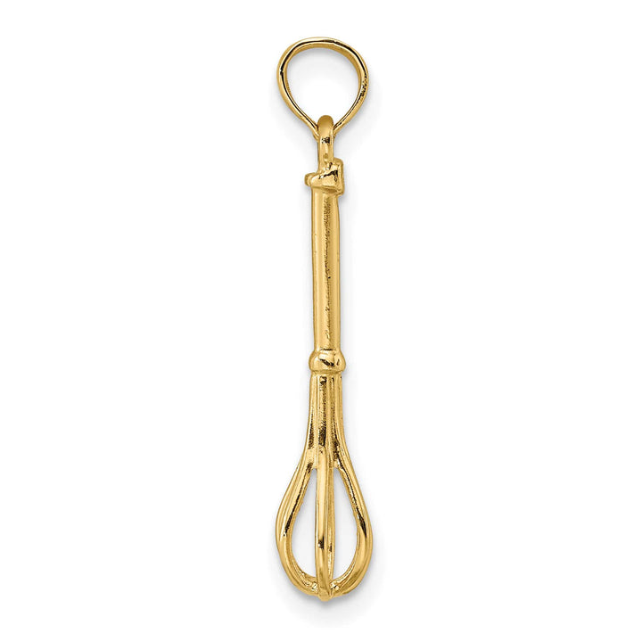 10K Yellow Gold 3-D Polished Whisk Charm