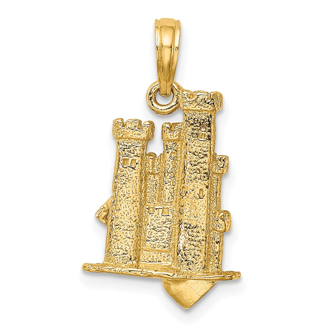 10K Yellow Gold 3-D Sand Castle with Shovel Charm