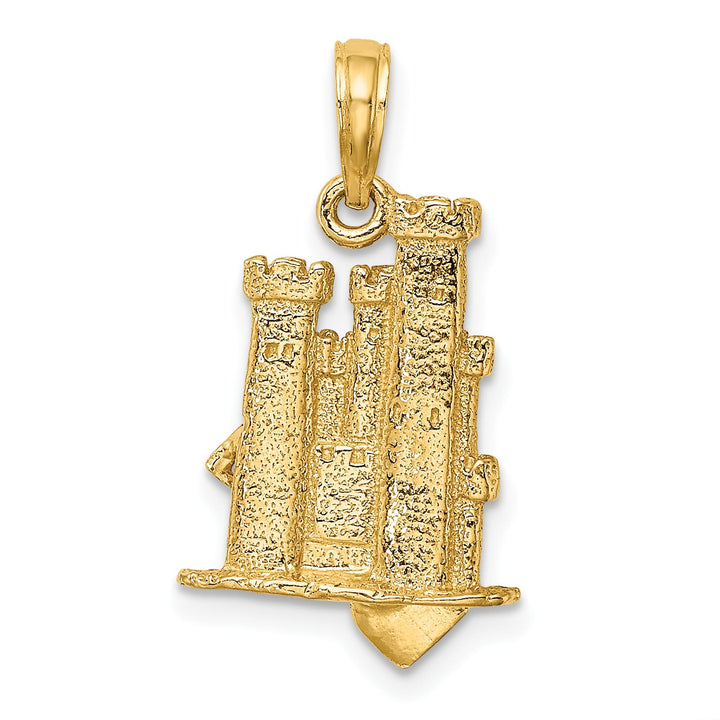 10K Yellow Gold 3-D Sand Castle with Shovel Charm
