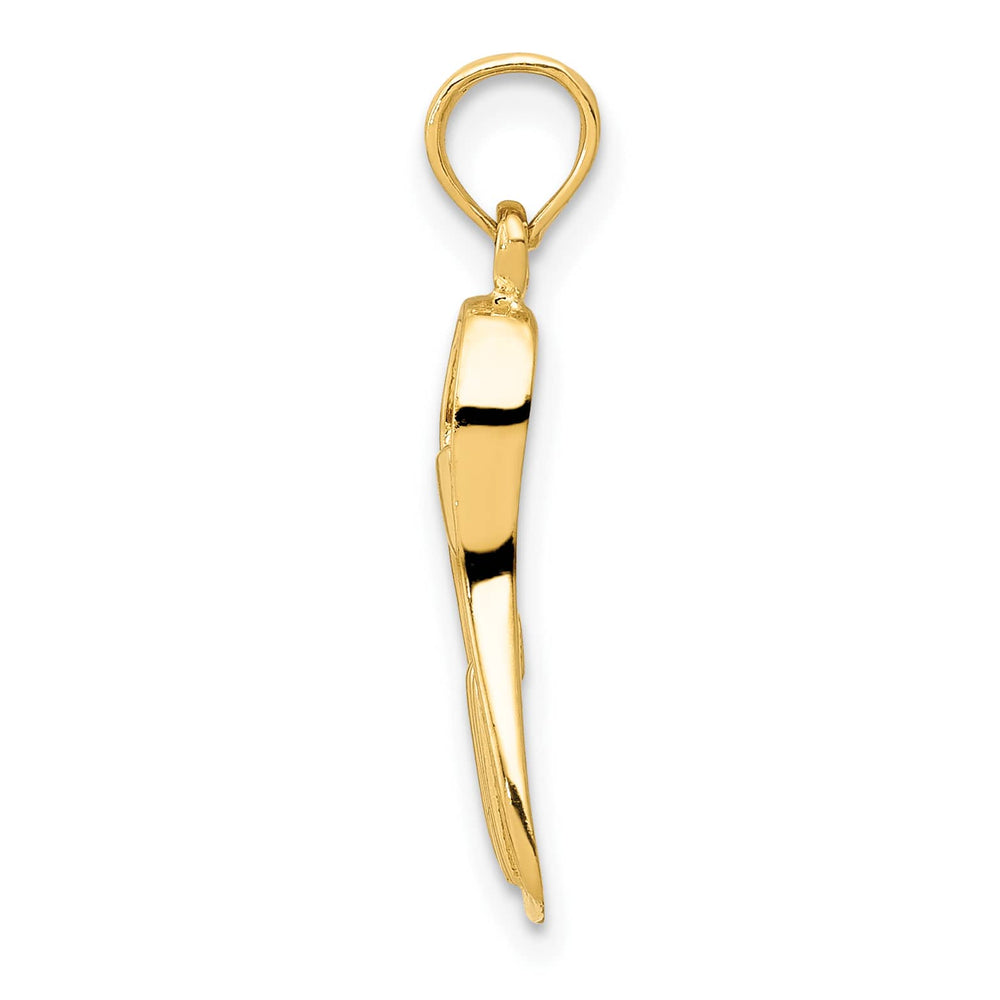 10K Yellow Gold 3-D Scuba Flipper Pendant