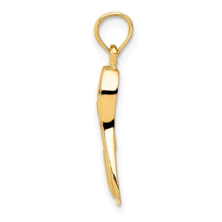 10K Yellow Gold 3-D Scuba Flipper Pendant