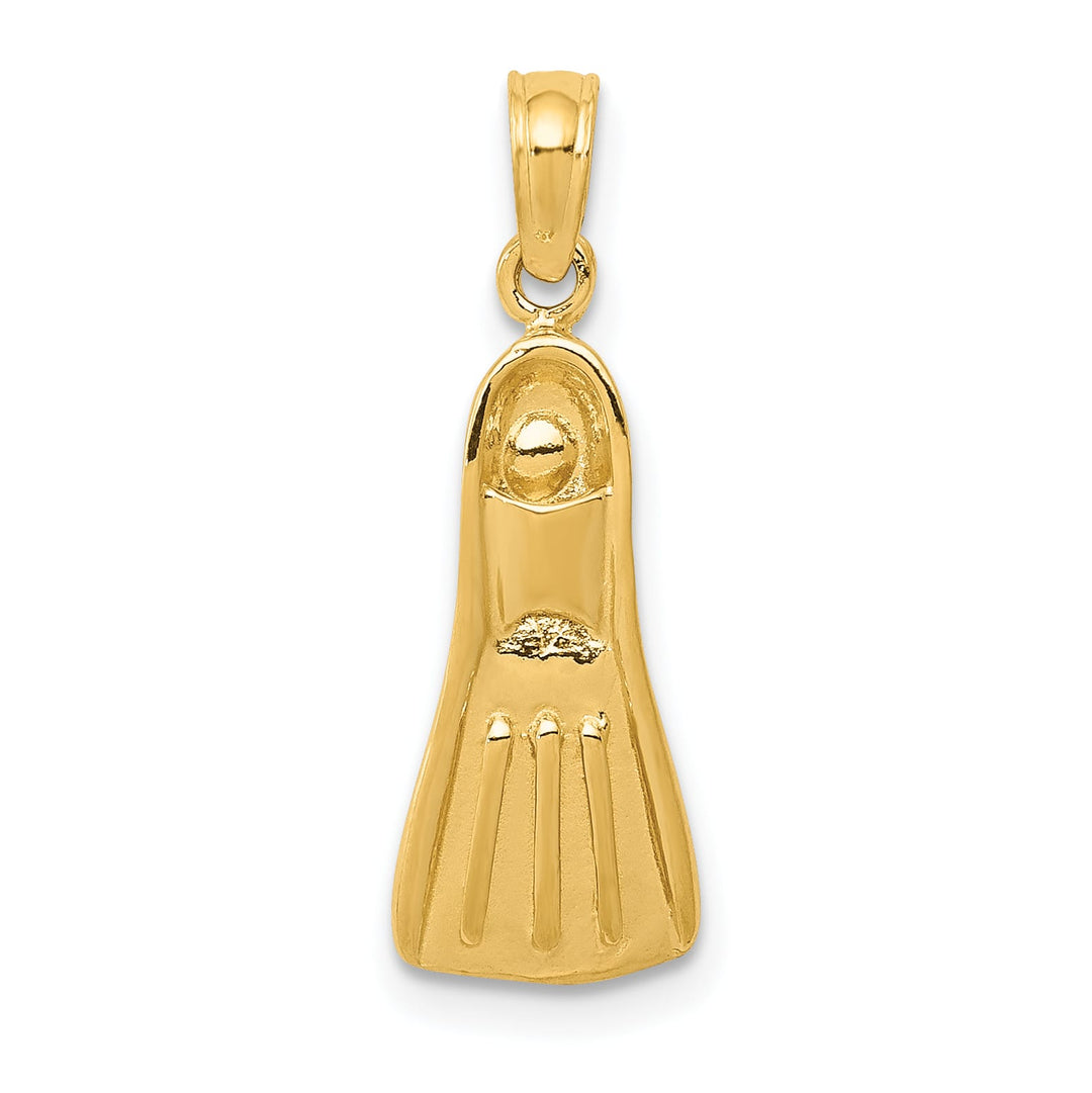 10K Yellow Gold 3-D Scuba Flipper Pendant