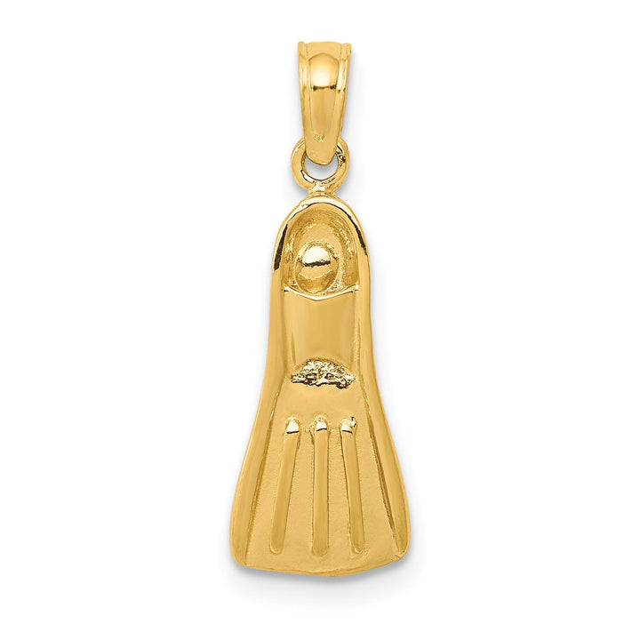 10K Yellow Gold 3-D Scuba Flipper Pendant