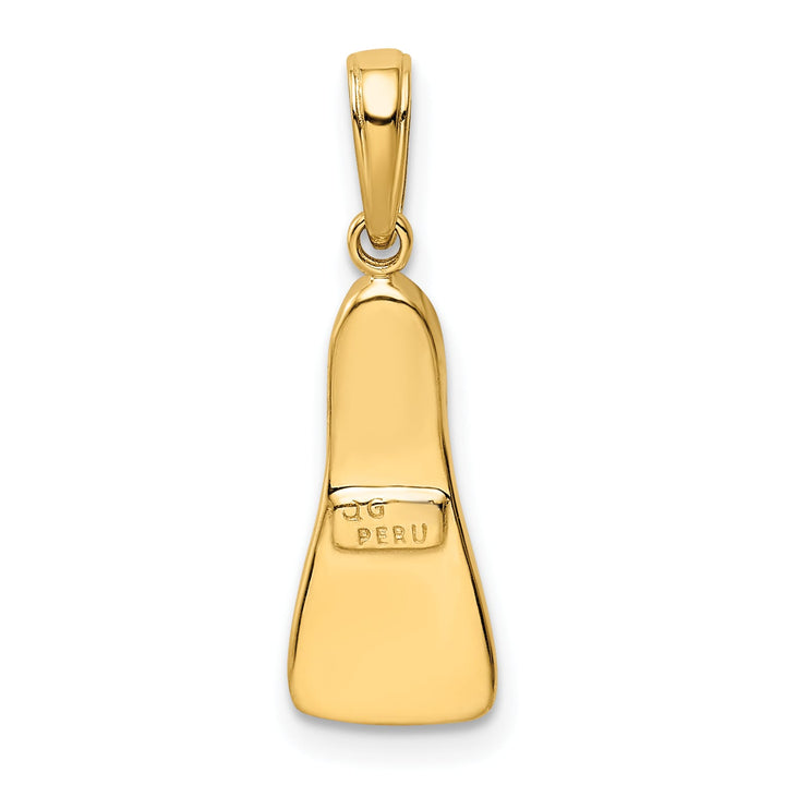 10K Yellow Gold 3-D Scuba Flipper Pendant
